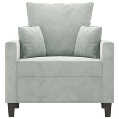 Sofa Chair Light grey Velvet (100% polyester), metal, textilene