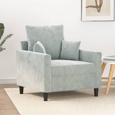 Sofa Chair Light grey Velvet (100% polyester), metal, textilene