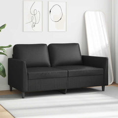 2-seater Sofa Black Faux leather, metal, foam Medium Durable