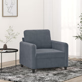 Sofa Chair Dark Grey Velvet (100% polyester), Metal, Foam Single