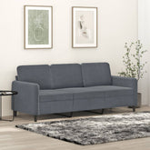 3-seater Sofa Dark grey Velvet (100% polyester), metal, textilene