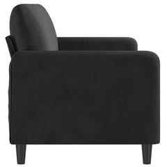3-Seater Sofa Black Velvet, Metal, Textilene, Foam Large Durable