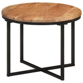 Coffee Table 17.7x17.7x13.8 Solid Wood Acacia and Iron