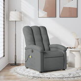 Massage Recliner Chair Dark Grey Polyester Single