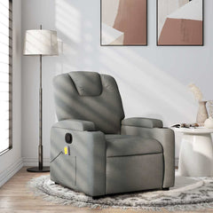 Massage Recliner Chair Dark grey 100% polyester, metal, plywood