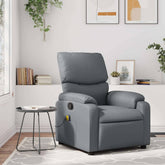Massage Recliner Chair Grey Faux leather, metal, plywood Medium