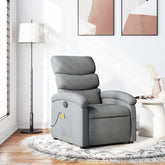 Massage Recliner Chair Light Gray Polyester, Metal, Plywood Medium