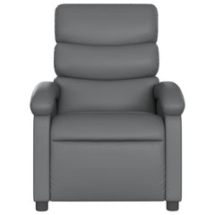 Recliner Chair Gray Faux leather, metal, plywood Single