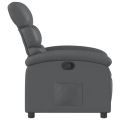 Recliner Chair Gray Faux leather, metal, plywood Single