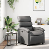 Recliner Chair Gray Faux leather, metal, plywood Single