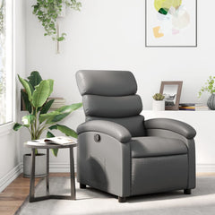 Recliner Chair Gray Faux leather, metal, plywood Single