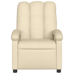 Massage Recliner Chair Cream Fabric (100% polyester), Metal, Plywood