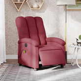 Electric Massage Recliner Chair Wine Red