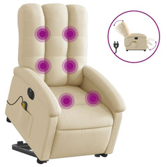 Electric Stand Up Massage Recliner Chair Cream