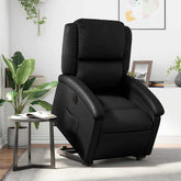 Electric Stand Up Recliner Chair Black Faux leather, metal, plywood