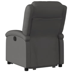 Electric Stand Up Recliner Chair Gray Genuine leather, metal, plywood