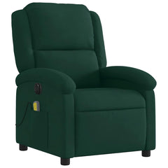 Electric Massage Recliner Chair Dark Green Velvet Large