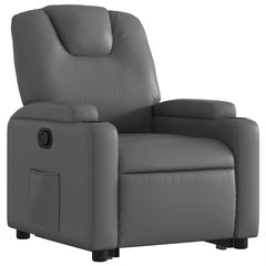 Stand Up Recliner Chair Grey Faux leather, metal, plywood Single