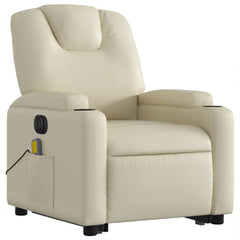 Electric Stand Up Massage Recliner Chair Cream