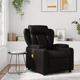 Massage Recliner Chair Black Faux Leather, Metal, Plywood
