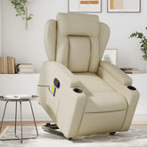 Stand Up Massage Recliner Chair Cream
