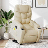 Electric Stand Up Massage Recliner Chair Cream