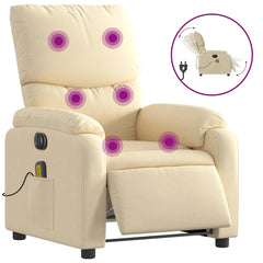 Electric Massage Recliner Chair Cream
