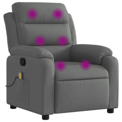 Massage Recliner Chair Dark Grey Fabric, Metal, Plywood Single