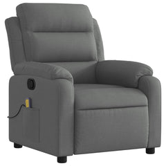 Massage Recliner Chair Dark Grey Fabric, Metal, Plywood Single