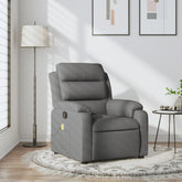 Massage Recliner Chair Dark Grey Fabric, Metal, Plywood Single