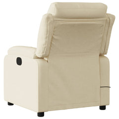 Massage Recliner Chair Cream 100% polyester, metal, plywood