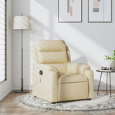 Massage Recliner Chair Cream 100% polyester, metal, plywood