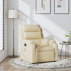 Massage Recliner Chair Cream 100% polyester, metal, plywood