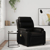 Massage Recliner Chair Black Faux leather, Metal, Plywood Standard