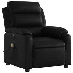Electric Massage Recliner Chair Black Faux leather, metal, plywood