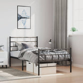 Metal Bed Frame Black Steel Single Stylish Bedroom Furniture