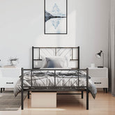 Metal Bed Frame Black Steel Single Metal Bed Frame Rectangular
