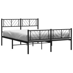 Metal Bed Frame Black Powder-Coated Steel 59 x 79 in King Size
