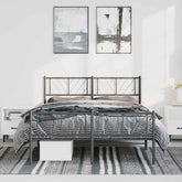 Metal Bed Frame Black Powder-Coated Steel 59 x 79 in King Size