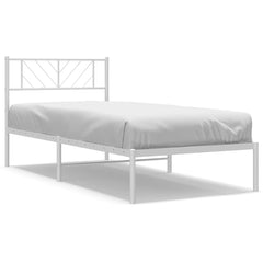 Metal Bed Frame White Steel Single Metal Bed Frame Rectangular