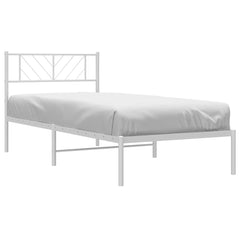 Metal Bed Frame White Steel Single Metal Bed Frame Rectangular