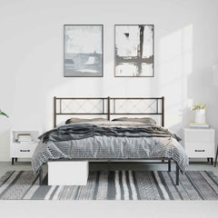 Metal Bed Frame Black Steel 53 x 74.8 in Metal Bed Frame