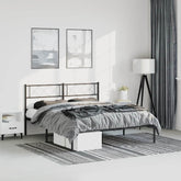 Metal Bed Frame Black Steel 53 x 74.8 in Metal Bed Frame
