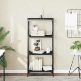 Bookcase Black Engineered wood, metal 23.2x13.8x52.0 in