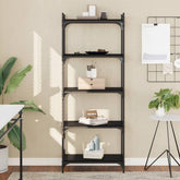 Bookcase Black Engineered wood, metal 23.6x11.8x60.6 in