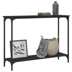 Console Table Black Engineered wood, Metal Standard
