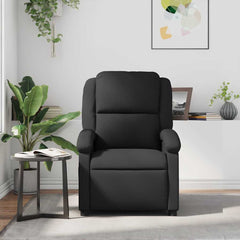 Recliner Chair Black Real leather, metal, plywood Medium