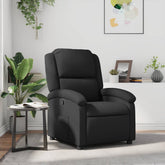 Recliner Chair Black Real leather, metal, plywood Medium