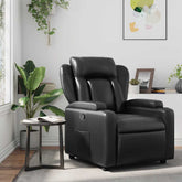 Recliner Chair Black Faux Leather