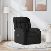 Massage Recliner Chair Black Polyester Fabric 30.7x36.2x38.6 in